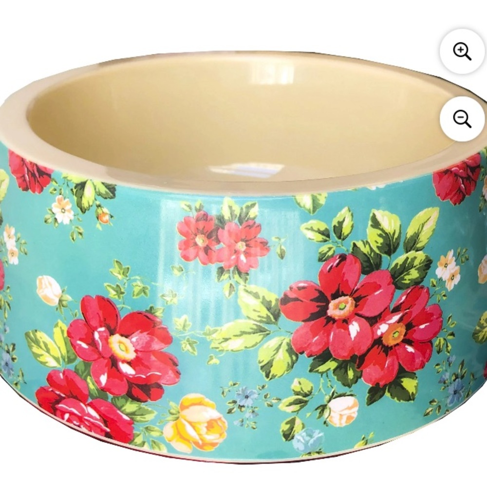 Pioneer woman vintage floral melamine Floral pet food bowl new